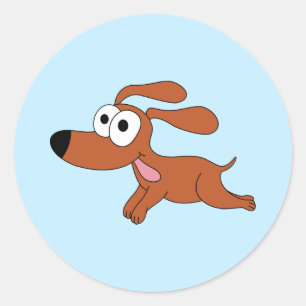 Happy Dog Classic Round Sticker
