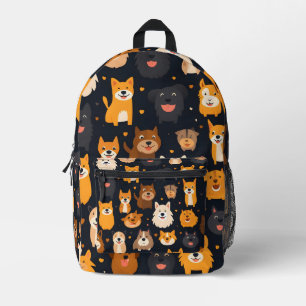 Happy dog collage printed backpack