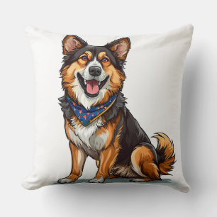 Happy Dog Cute Pet Lover Home Décor Gift Accent Cushion