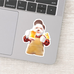 Happy Dog Drinking Beer