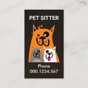 Happy Dog Family Pet Sitter Business Card