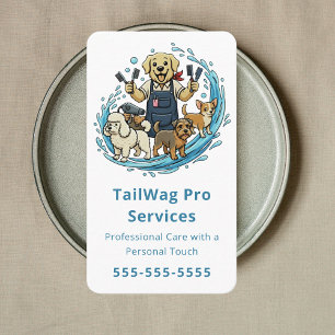 Happy Dog Grooming Pet Sitter Cute Dog Groomer Business Card