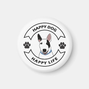 Happy dog, happy life magnet