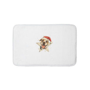 Happy Dog in Festive Season for Dogs Bath Mat