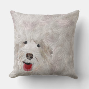 Happy Dog, Labradoodle Smiling Cushion
