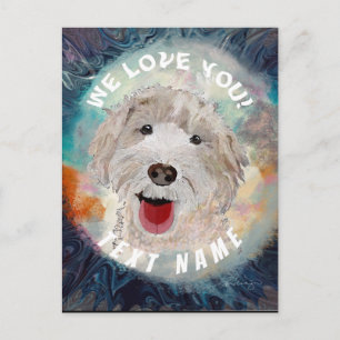 Happy Dog, Labradoodle Smiling Postcard