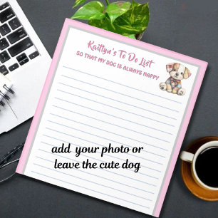 Happy Dog or Photo Personalised Planner To Do Notepad
