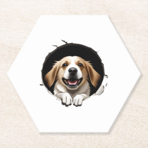 Happy dog   paper coaster