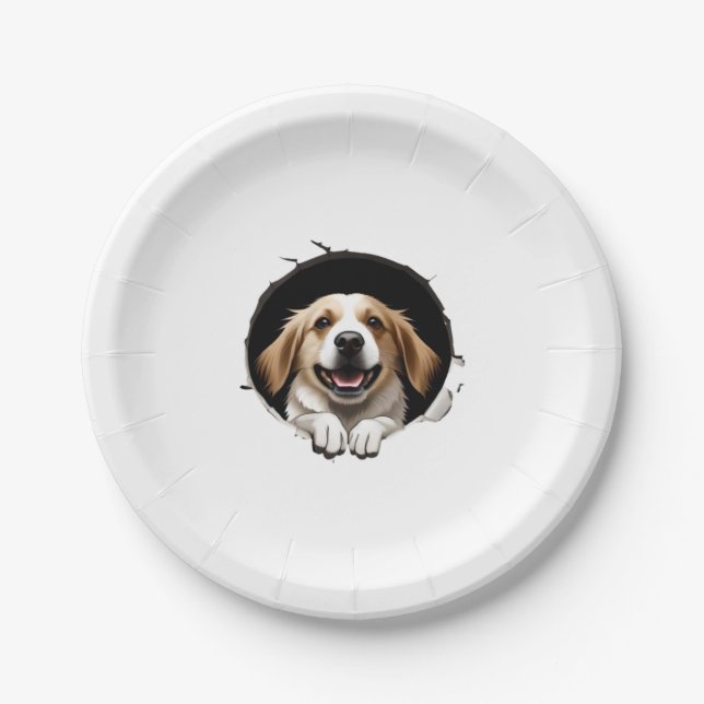 Happy dog   paper plate (Front)