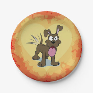 Happy Dog Paper Plate