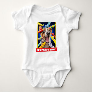Happy Dog Party Blowers Baby Bodysuit
