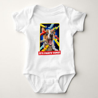 Happy Dog Party Blowers Baby Bodysuit