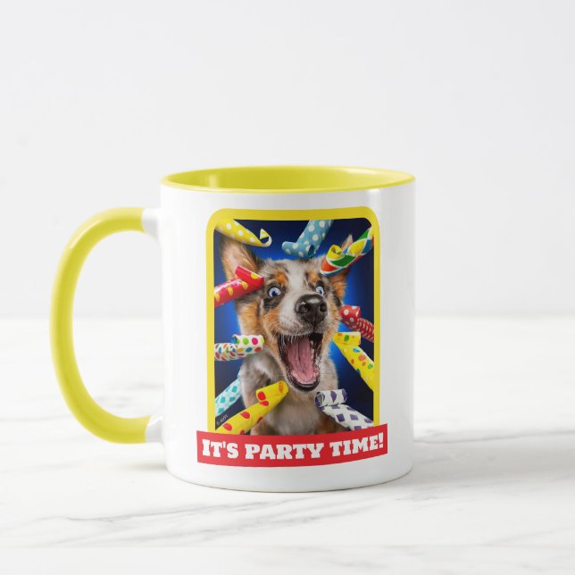 Happy Dog Party Blowers Mug (Left)
