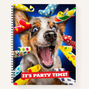 Happy Dog Party Blowers Notebook