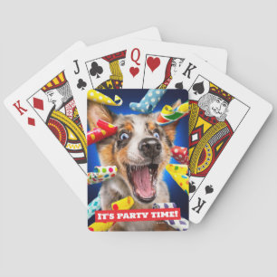 Happy Dog Party Blowers Playing Cards
