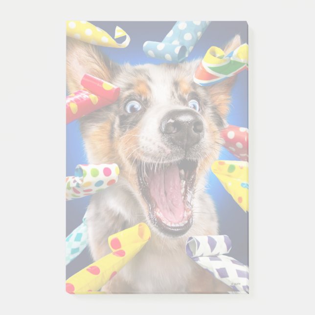 Happy Dog Party Blowers Post-it Notes (Front)