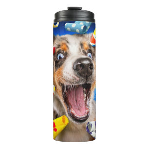 Happy Dog Party Blowers Thermal Tumbler
