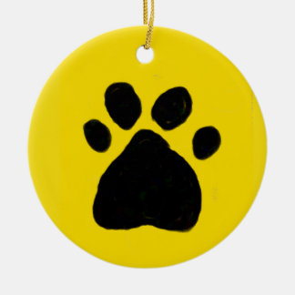 Happy Dog Paw Ceramic Tree Decoration