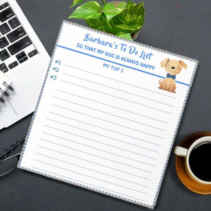 Happy Dog Personalized To Do List Planner Notepad