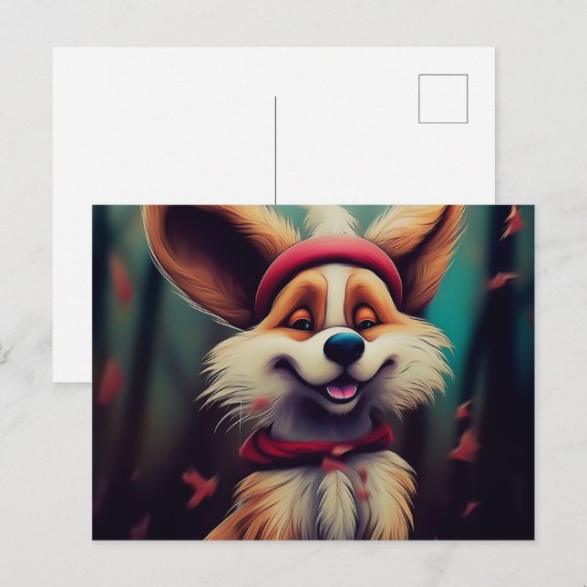 Happy Dog Postcard (Front/Back)