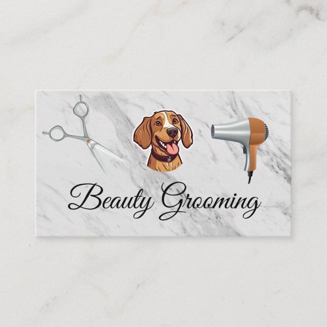 Happy Dog | Scissors | Blow Dryer Business Card (Front)