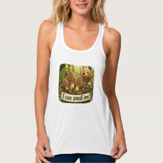 Happy Dog Smelling Morel Mushrooms - Nature Love Singlet