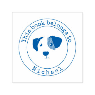 Happy Dog This Book belongs To self-inking stamp