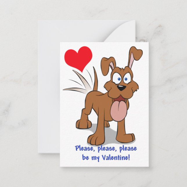 Happy Dog Valentine Cards to Hand Out for Kids (Front)