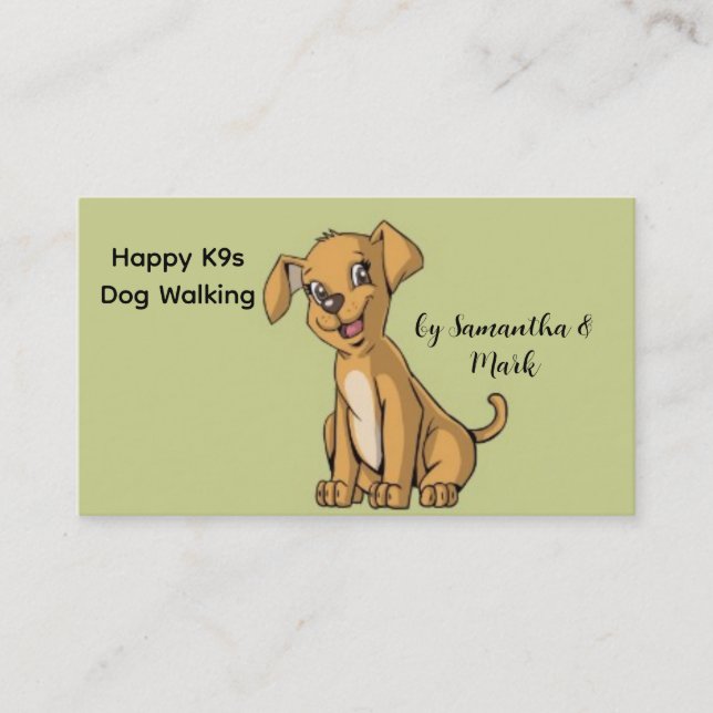 Happy Dog Walking Service Business Card (Front)