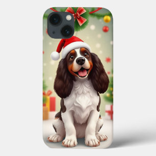 Happy Dog Wearing Santa Hat iPhone 13 Case