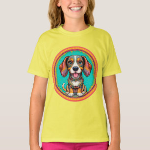 Happy Dog With a Colourful Collar T-Shirt