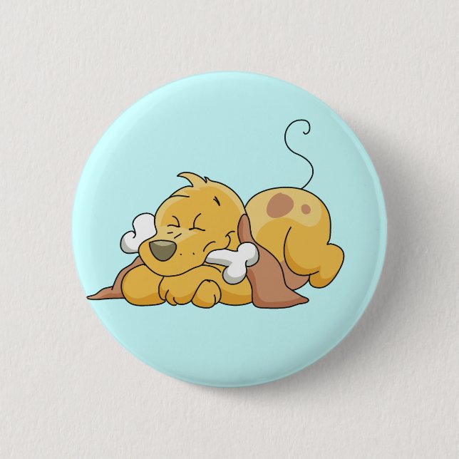 Happy Dog With Bone Tshirts and Gifts 6 Cm Round Badge (Front)