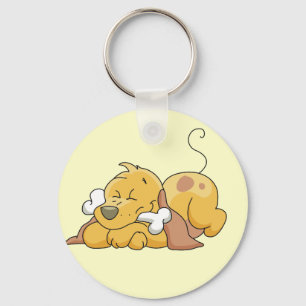 Happy Dog With Bone Tshirts and Gifts Key Ring