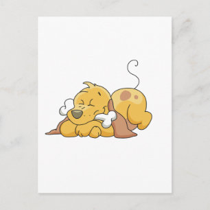 Happy Dog With Bone Tshirts and Gifts Postcard