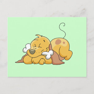 Happy Dog With Bone Tshirts and Gifts Postcard