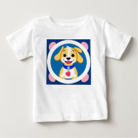 Happy Dog with Collar Baby Smiling Puppy Graphic