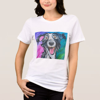 HAPPY DOG WOMAN"S T-SHIRT Tri-Blend SHIRT