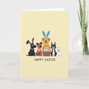 Happy Dogs Easter Scene Card