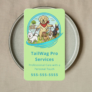Happy Dogs Walker Sitter Trainer Pet Care Green Business Card