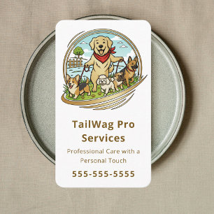 Happy Dogs Walker Trainer Sitter Pet Care Service Business Card