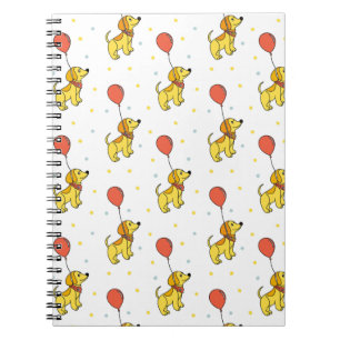 Happy Dogs with Balloons Pattern Notebook