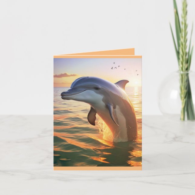 Happy Dolphin Birthday Card (Front)