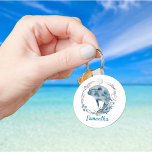 Happy Dolphin Personalised Name Key Ring<br><div class="desc">This design may be personalised by choosing the Edit Design option. You may also transfer onto other items. Contact me at colorflowcreations@gmail.com or use the chat option at the top of the page if you wish to have this design on another product or need assistance. See more of my designs...</div>