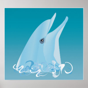 Happy Dolphin Poster