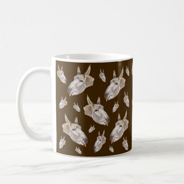 Happy Donkey Eating A Carrot, Coffee Mug (Left)
