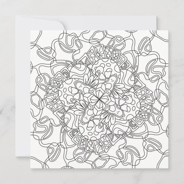 Happy Doodles: Avocado Land Colouring Flat Card (Front)