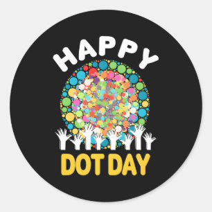 Happy Dot Day 2023 Colourful Dot Hand Internationa Classic Round Sticker
