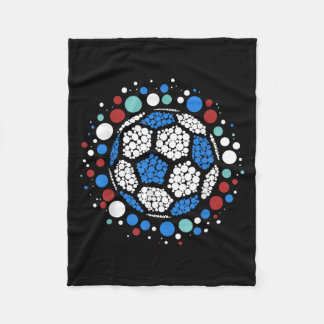 Happy Dot Day 2025 Polka Dot Soccer Ball Lover Boy Fleece Blanket