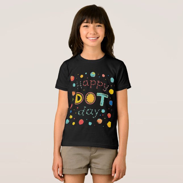 Happy Dot Day Creative Art Teachers Kids T-Shirt Tri-Blend Shirt (Front Full)