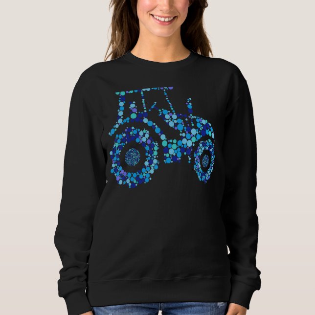 Happy Dot Day Cute Dot Tractor Sweatshirt (Front)